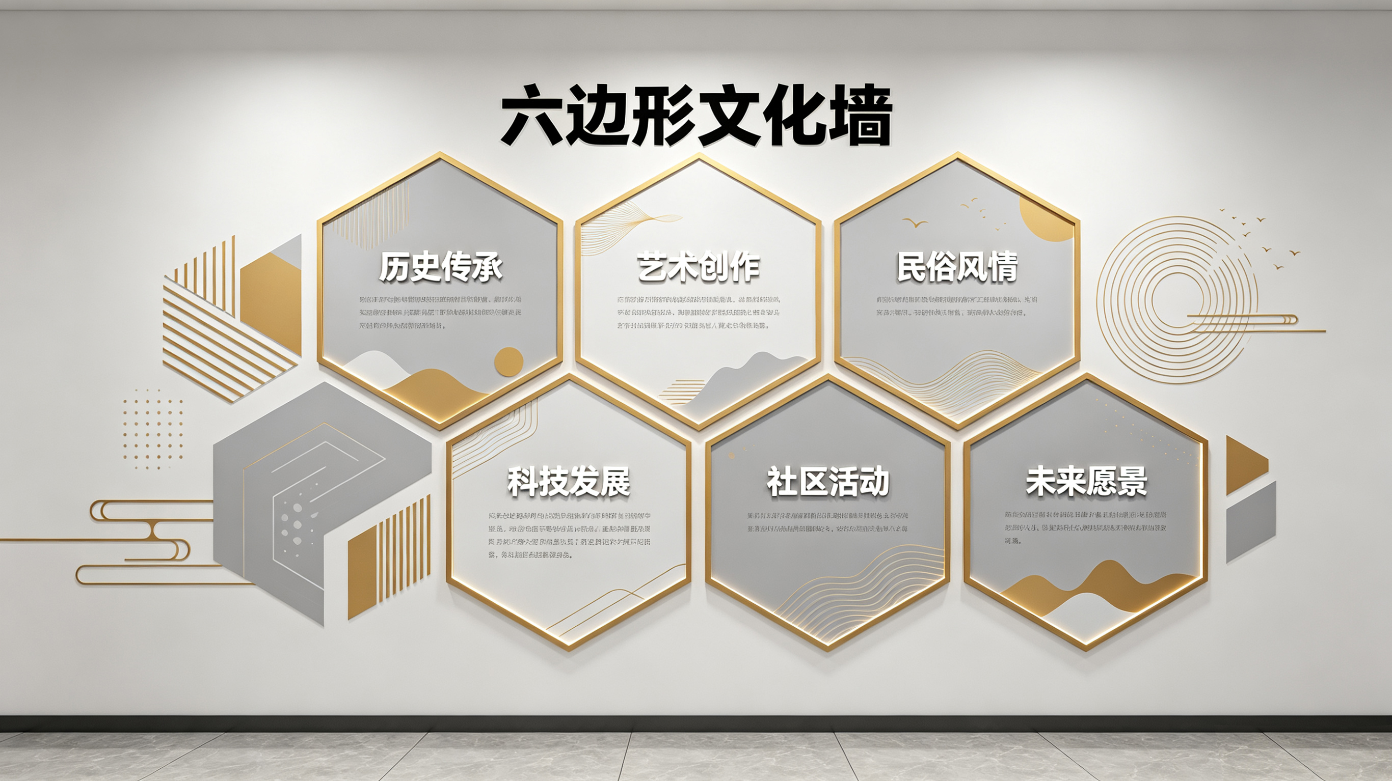 城固企业文化墙 | 六边形信息美学